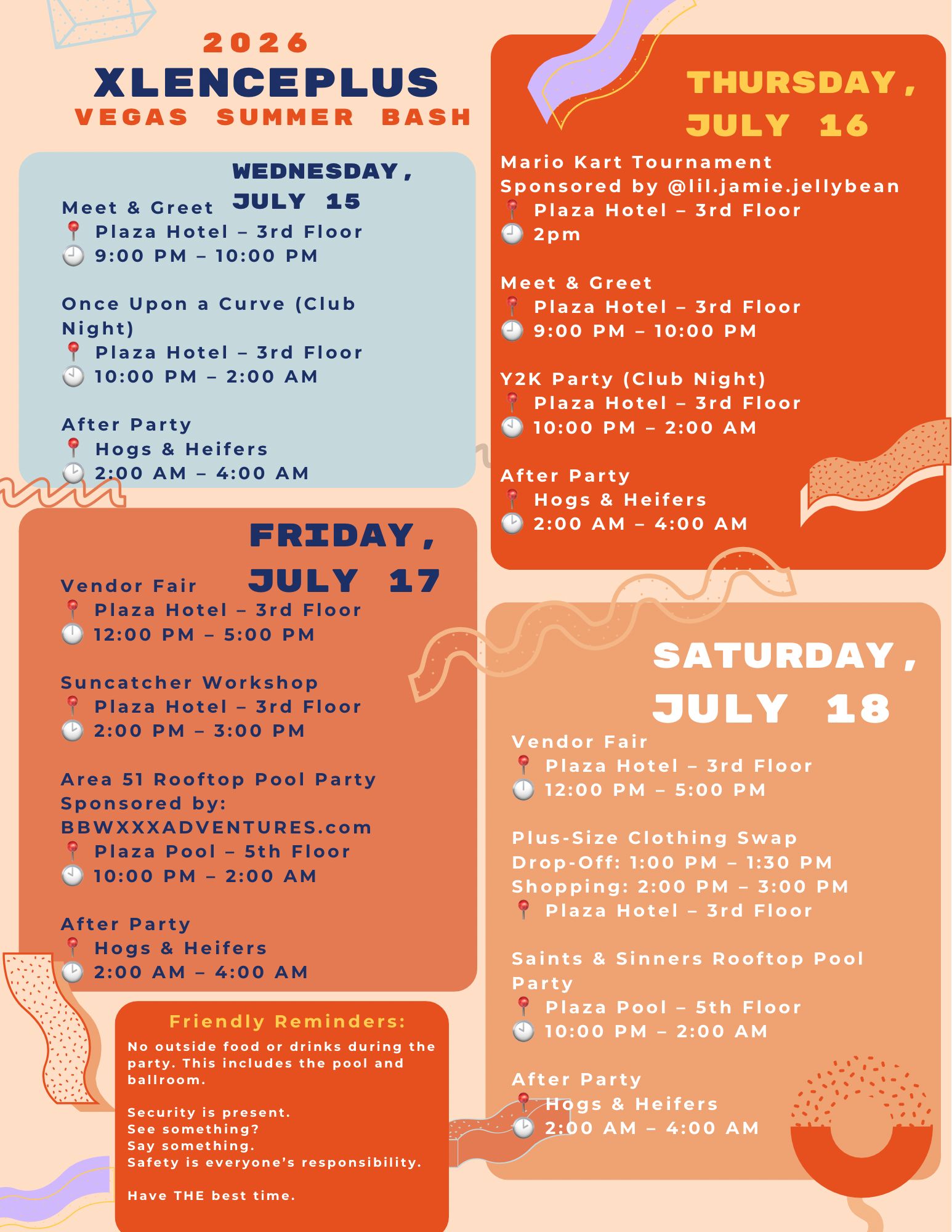 Vegas Summer Bash 2026 Itinerary